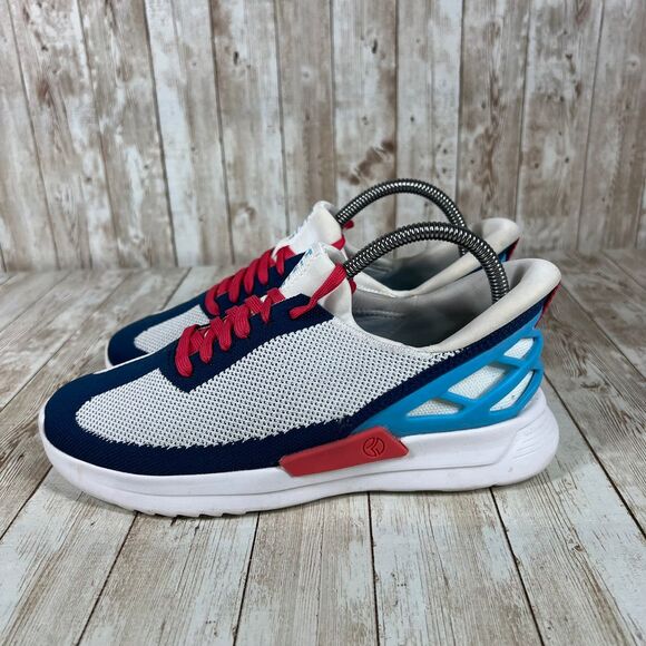 Kizik Athletic Sneakers Mesh Breathable Red Blue White Shoes Men 6 Women 7.5‎ - Picture 2 of 8